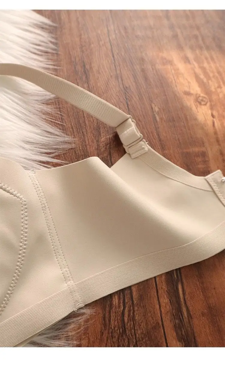 Mulberry Silk Summer Breathable Thin Comfortable Non-marking Underwear Women's Small Chest Push-up Anti-sagging Bra — feature 9