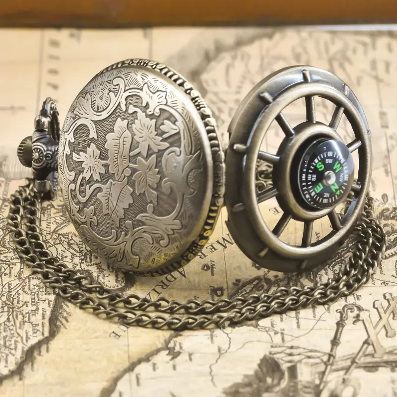 Metal Compass Compass Necklace for Men Women