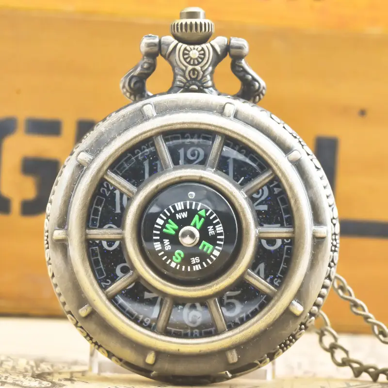 Metal Compass Compass Necklace for Men Women