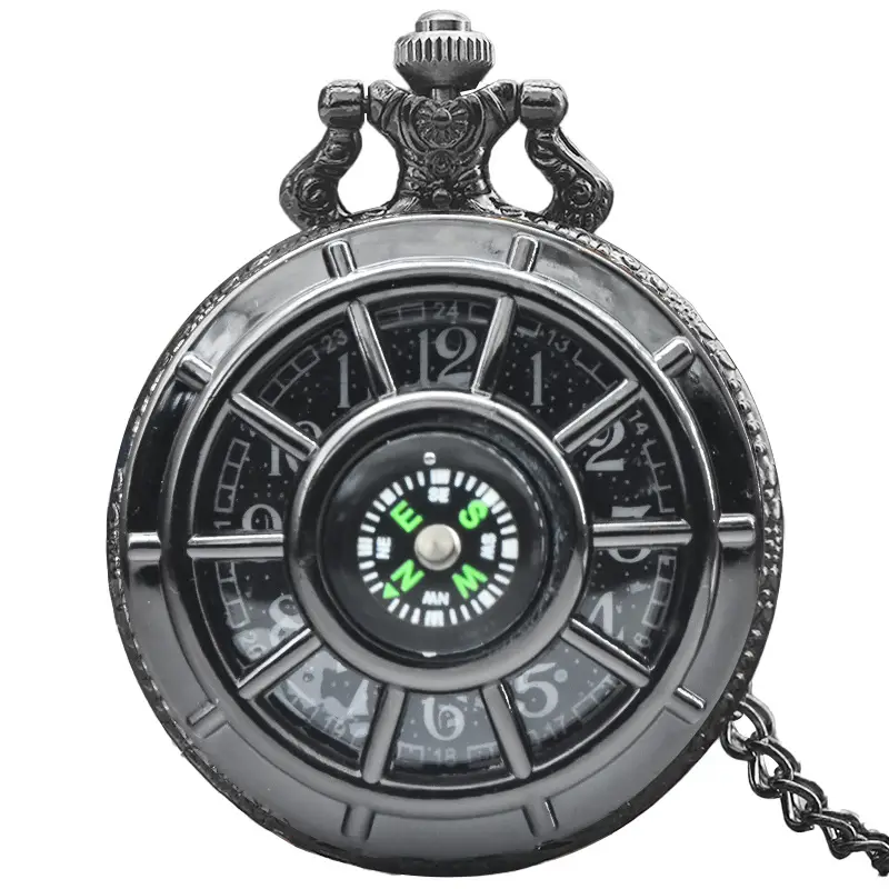 Metal Compass Compass Necklace for Men Women
