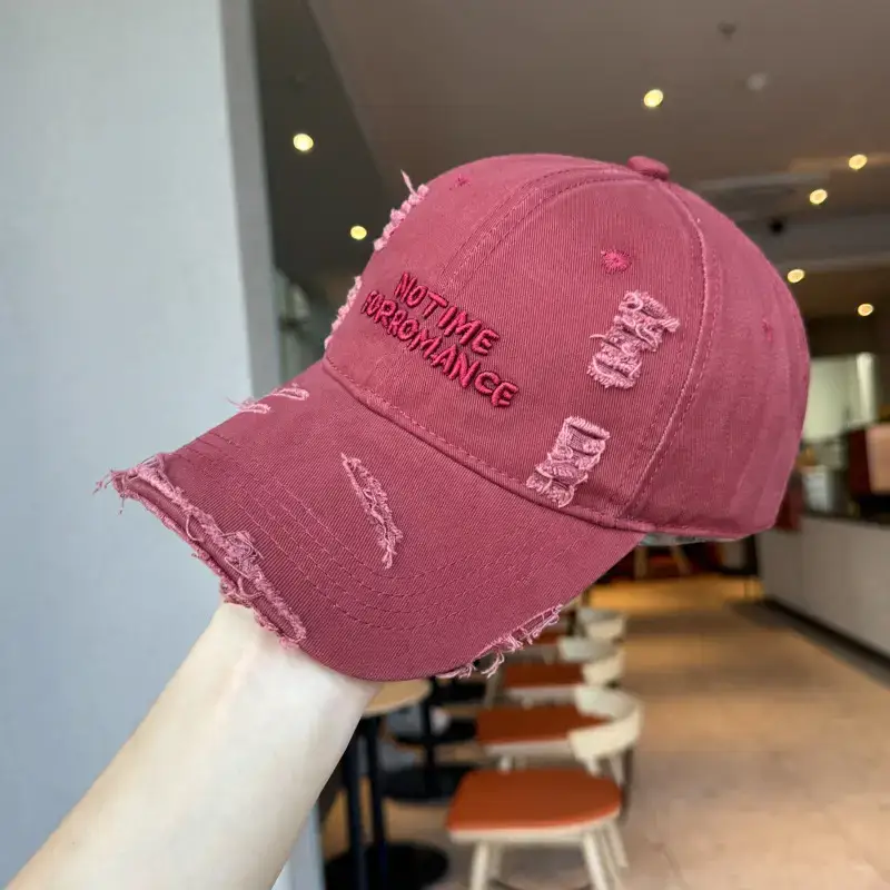 New Hole Washed Baseball Cap Women Three-Dim Letter Embroidered - Image 8