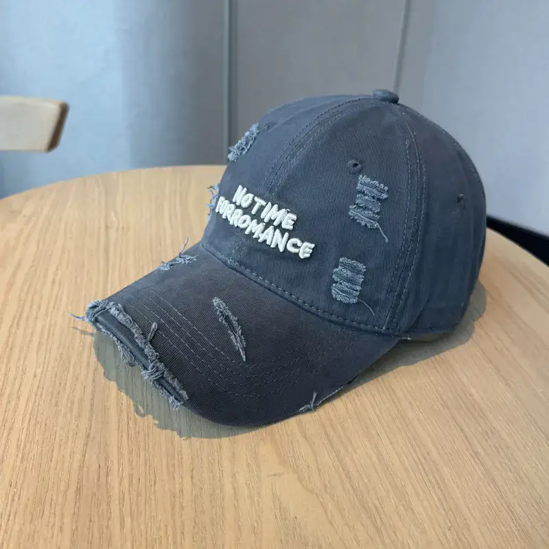 New Hole Washed Baseball Cap Women Three-Dim Letter Embroidered - Image 2
