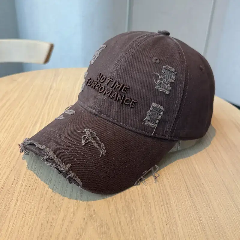 New Hole Washed Baseball Cap Women Three-Dim Letter Embroidered - Image 3