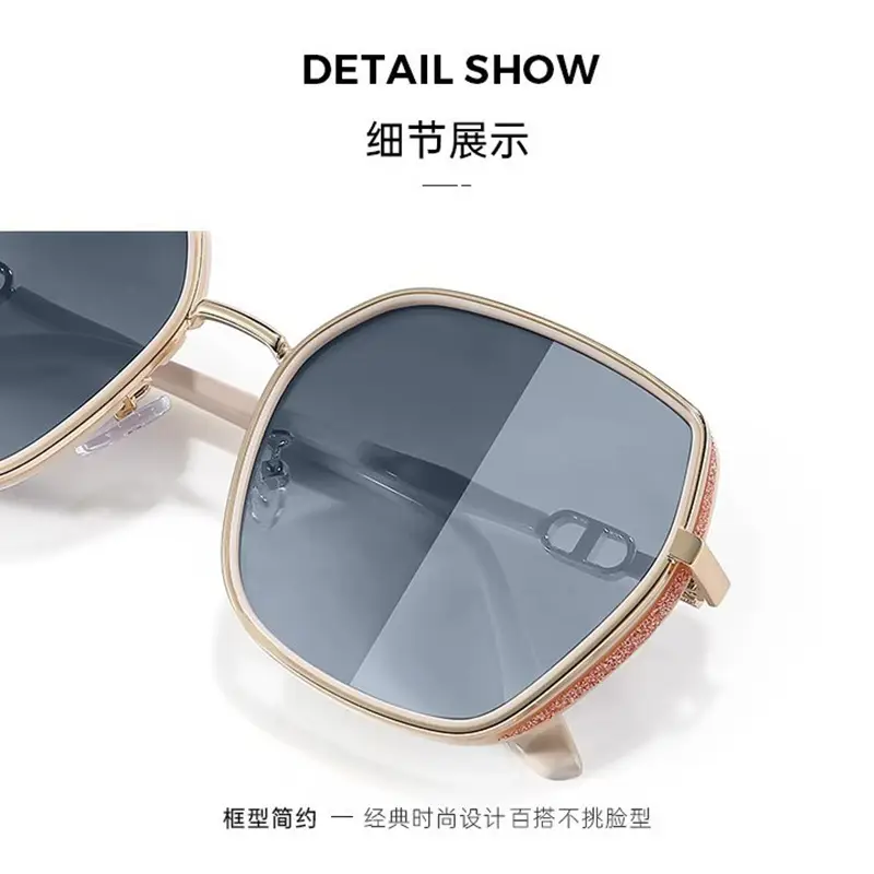 Women's Side Glitter Sunglasses Anti-UV Light Luxury Fashion - Image 8