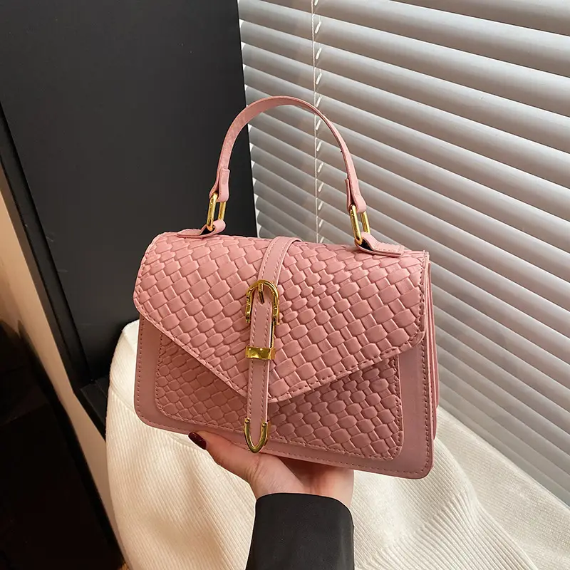 Black Embossed Woven Shoulder Bag for Women 2025 - Image 8
