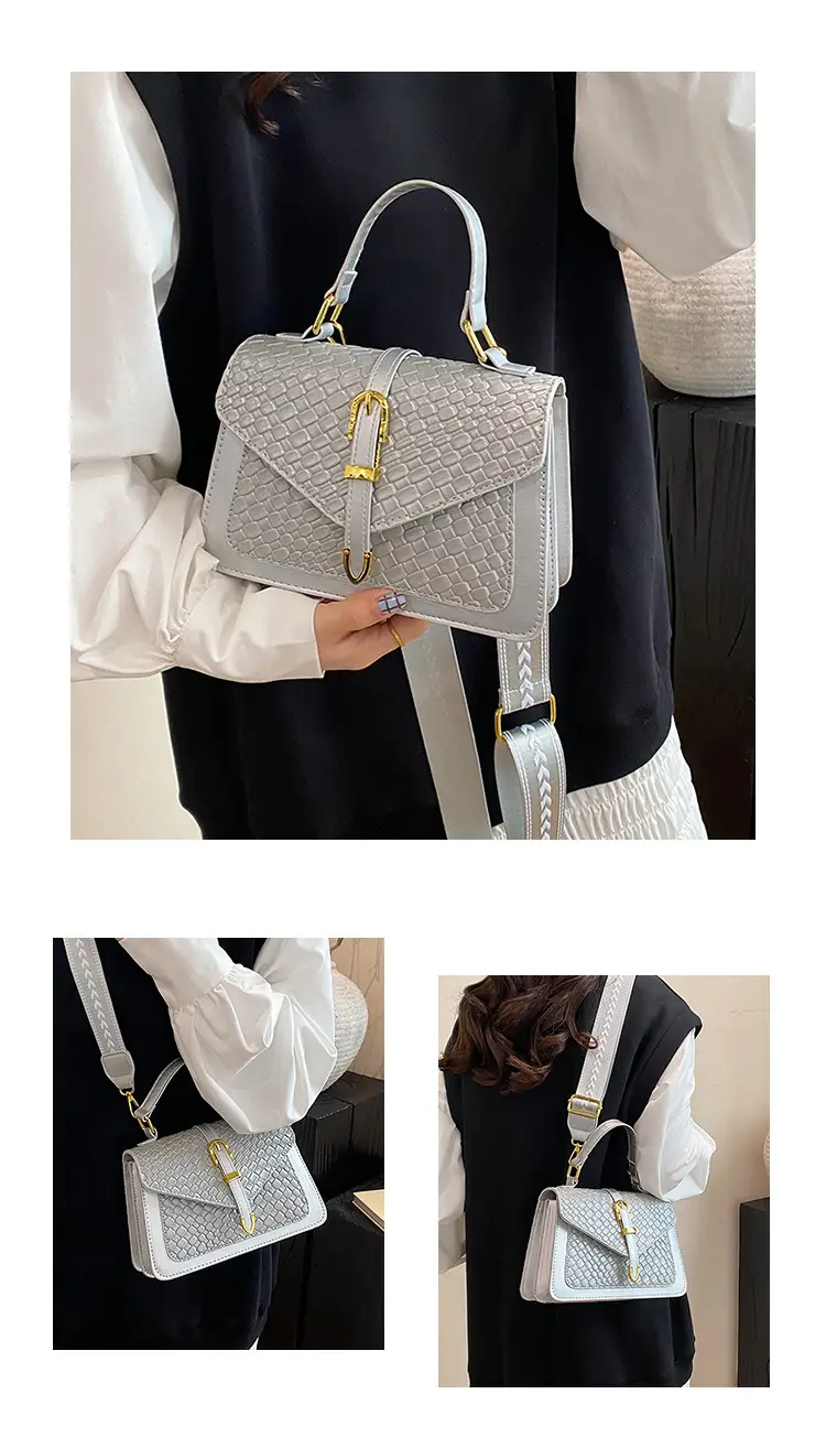 Black Embossed Woven Shoulder Bag for Women 2025 — feature 13