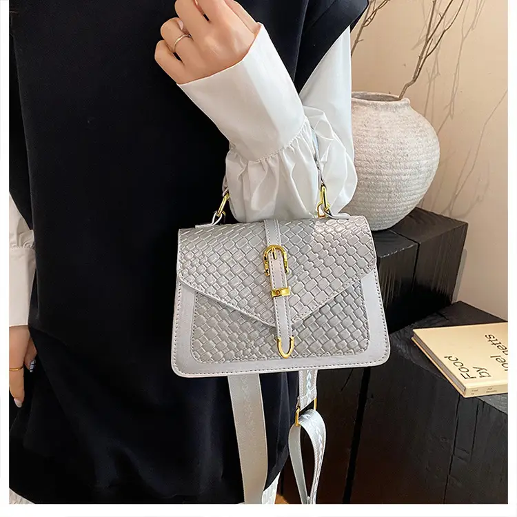 Black Embossed Woven Shoulder Bag for Women 2025 — feature 31