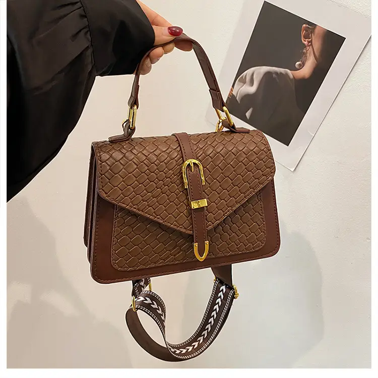 Black Embossed Woven Shoulder Bag for Women 2025 — feature 38