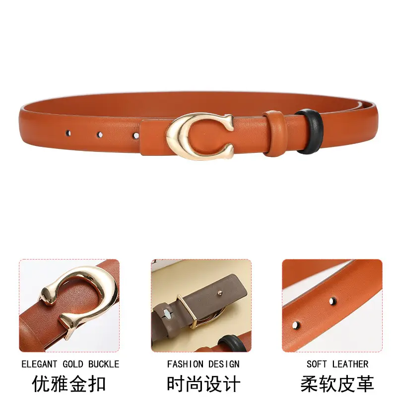 Korean Style Belt Women's Fashionable All-match Decorative Thin Belt Ins-style Simple Black Casual Jeans Trendy Belt - Image 11