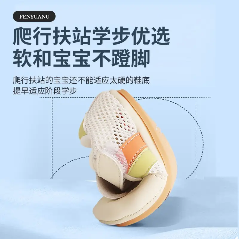 Summer New Mesh Shoes Infant Toddler Shoes 6-12 Months One-year-old Boys and Girls Soft Sole Non-slip Baby Shoes - Image 6