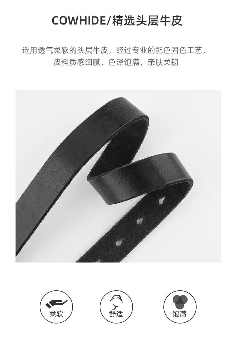 Black Cross-Buckle Belt for Women European Carved Buckle — feature 5