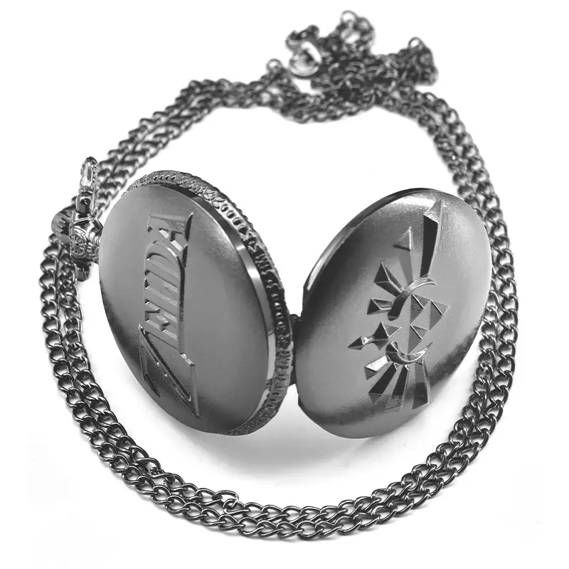 Retro Bronze Pocket Watch with Roman Numeral & Chain