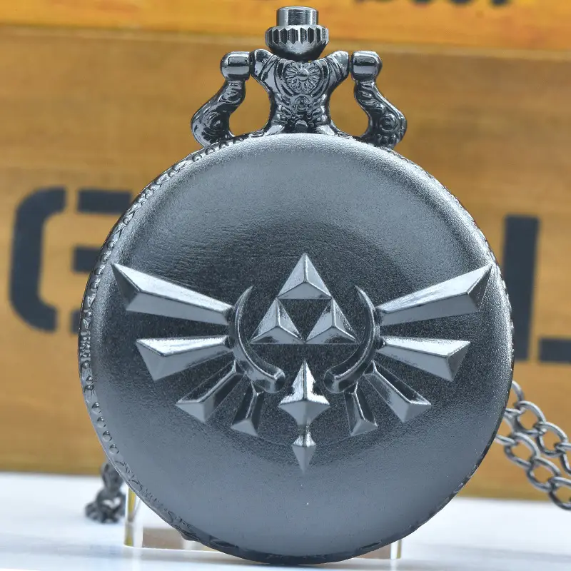 Retro Bronze Pocket Watch with Roman Numeral & Chain