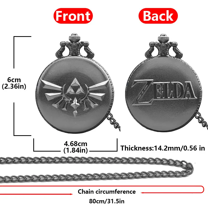 Retro Bronze Pocket Watch with Roman Numeral & Chain — feature 8