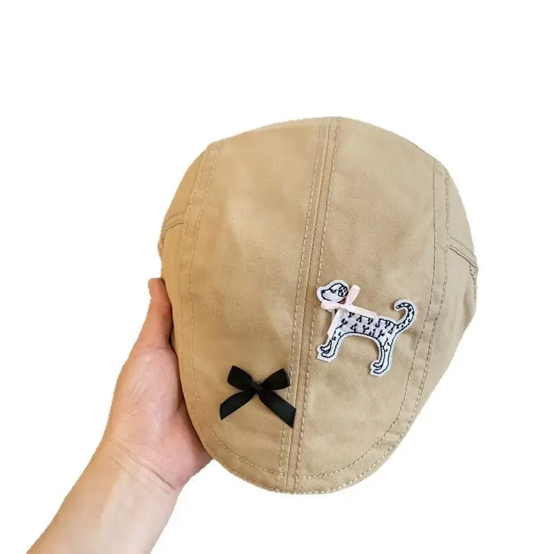 Spring Y2K Black Cartoon Dog Hat with Retro Duckbill Beret - Image 7