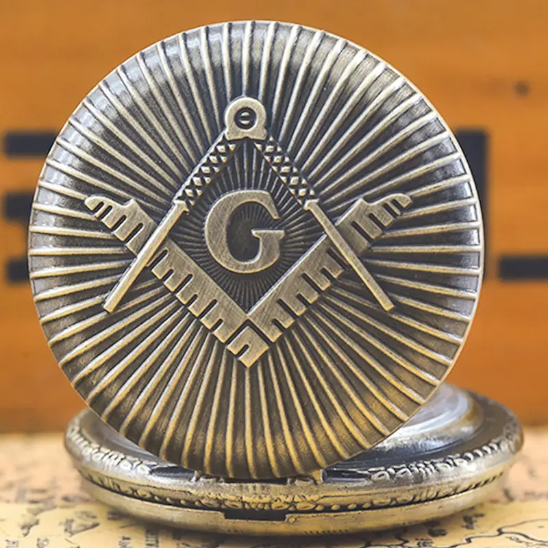 Retro Masonic Pocket Watch with Cross-Border Design - Image 4