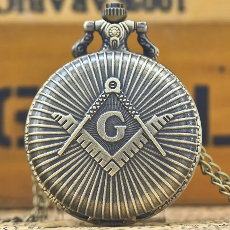 Retro Masonic Pocket Watch with Cross-Border Design - Image 7