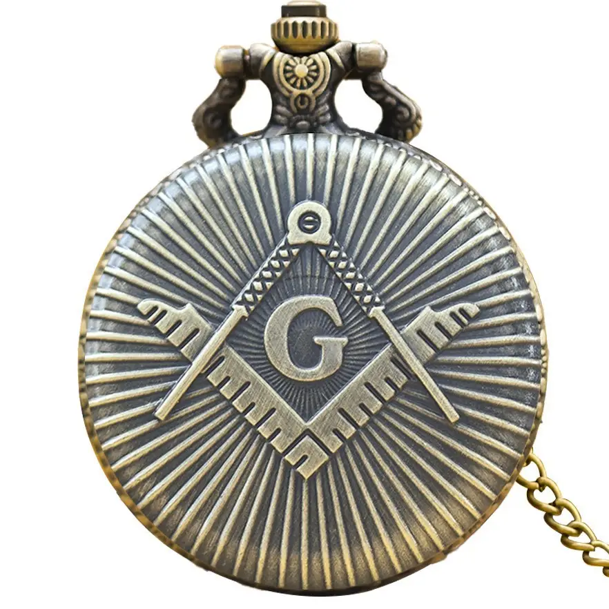 Retro Masonic Pocket Watch with Cross-Border Design - Image 8