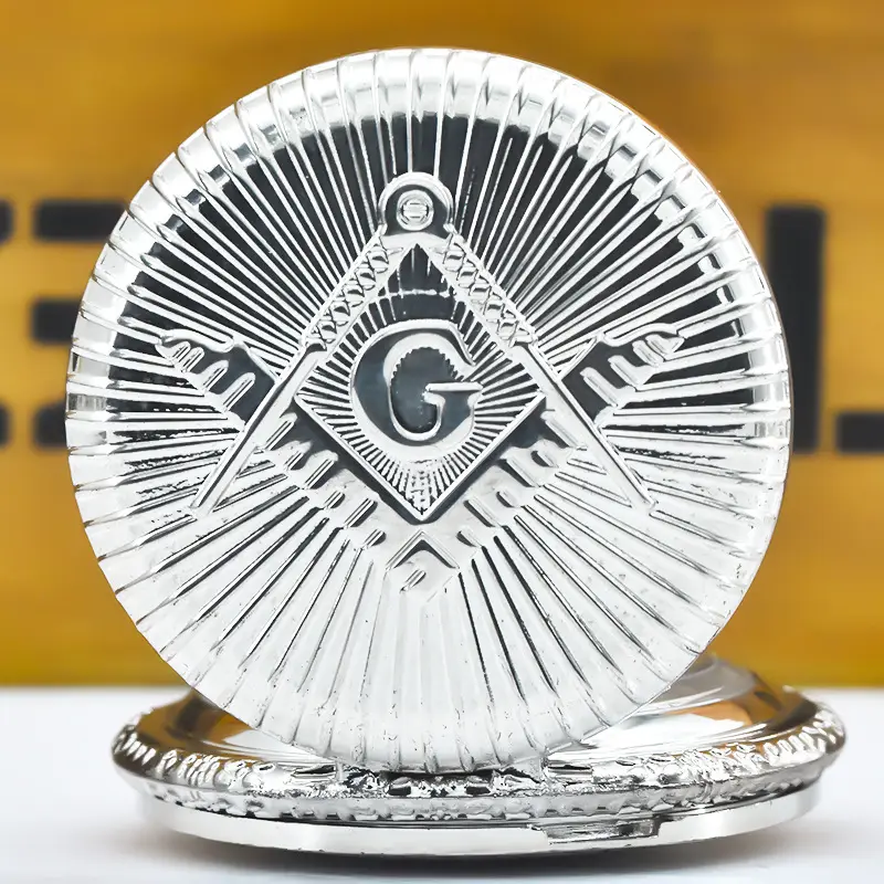 Retro Masonic Pocket Watch with Cross-Border Design — feature 6