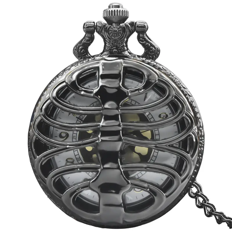 Bronze Palace Style Pocket Watch with Quartz Chain