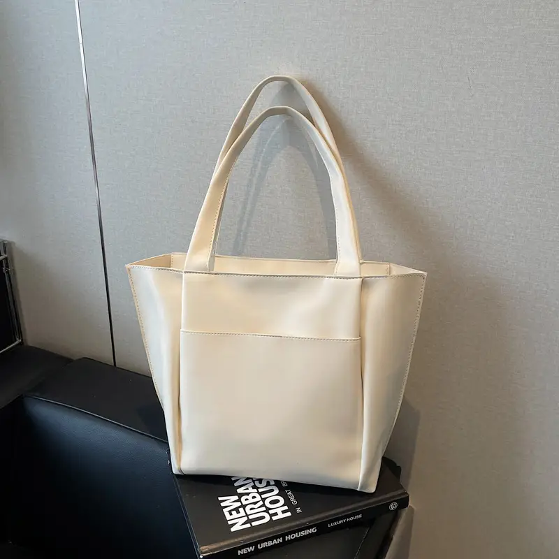 Women Large Capacity Tote Bag Brown Leather 2026 - Image 2