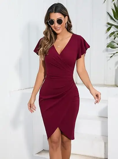 Black V-Neck Pleated Coat for Women — feature 12