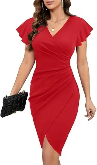 Black V-Neck Pleated Coat for Women — feature 14