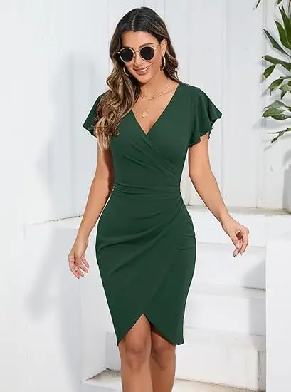 Black V-Neck Pleated Coat for Women — feature 9