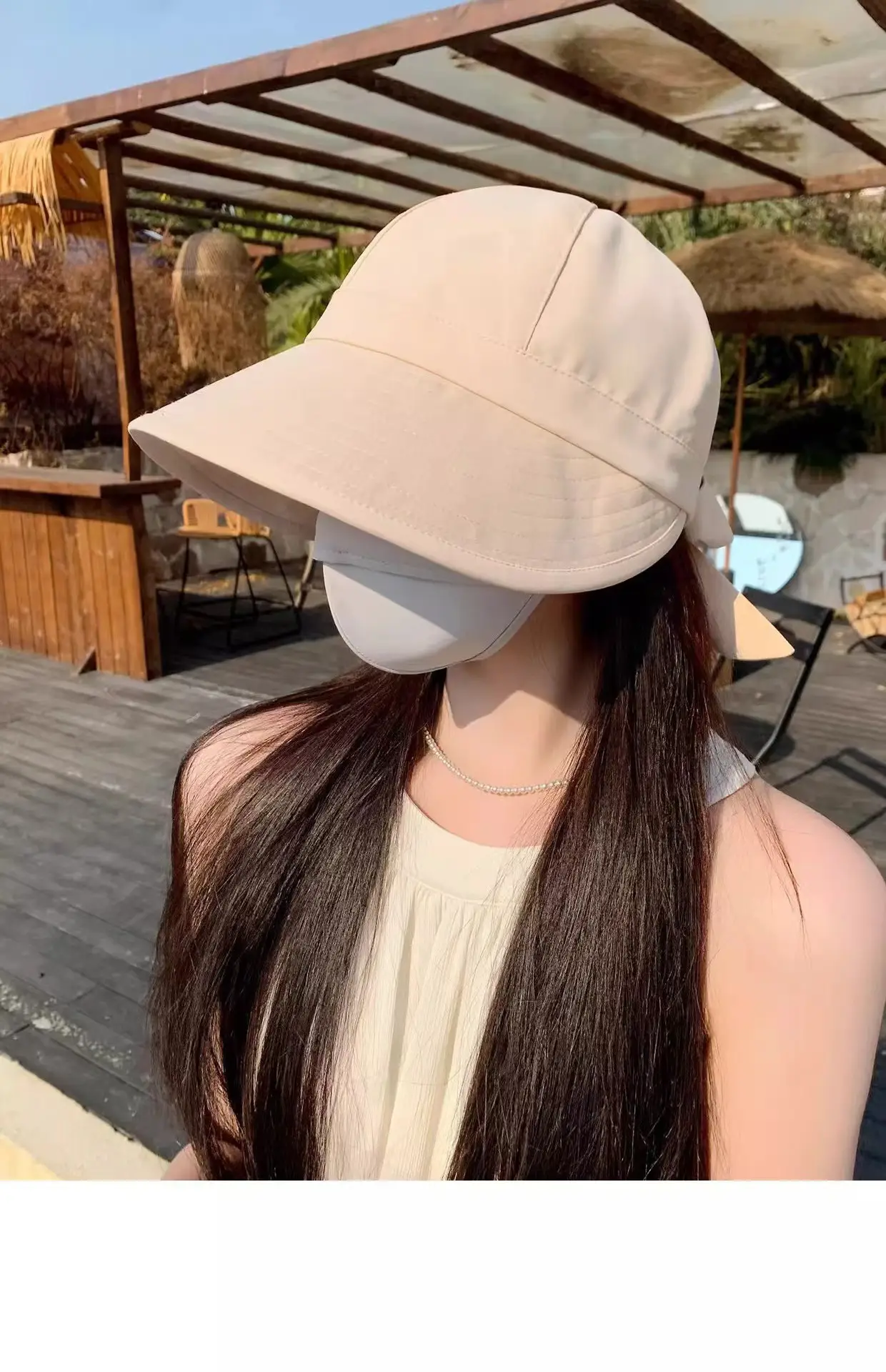 Women Black Anti-UV Sun Hat with Bow — feature 10