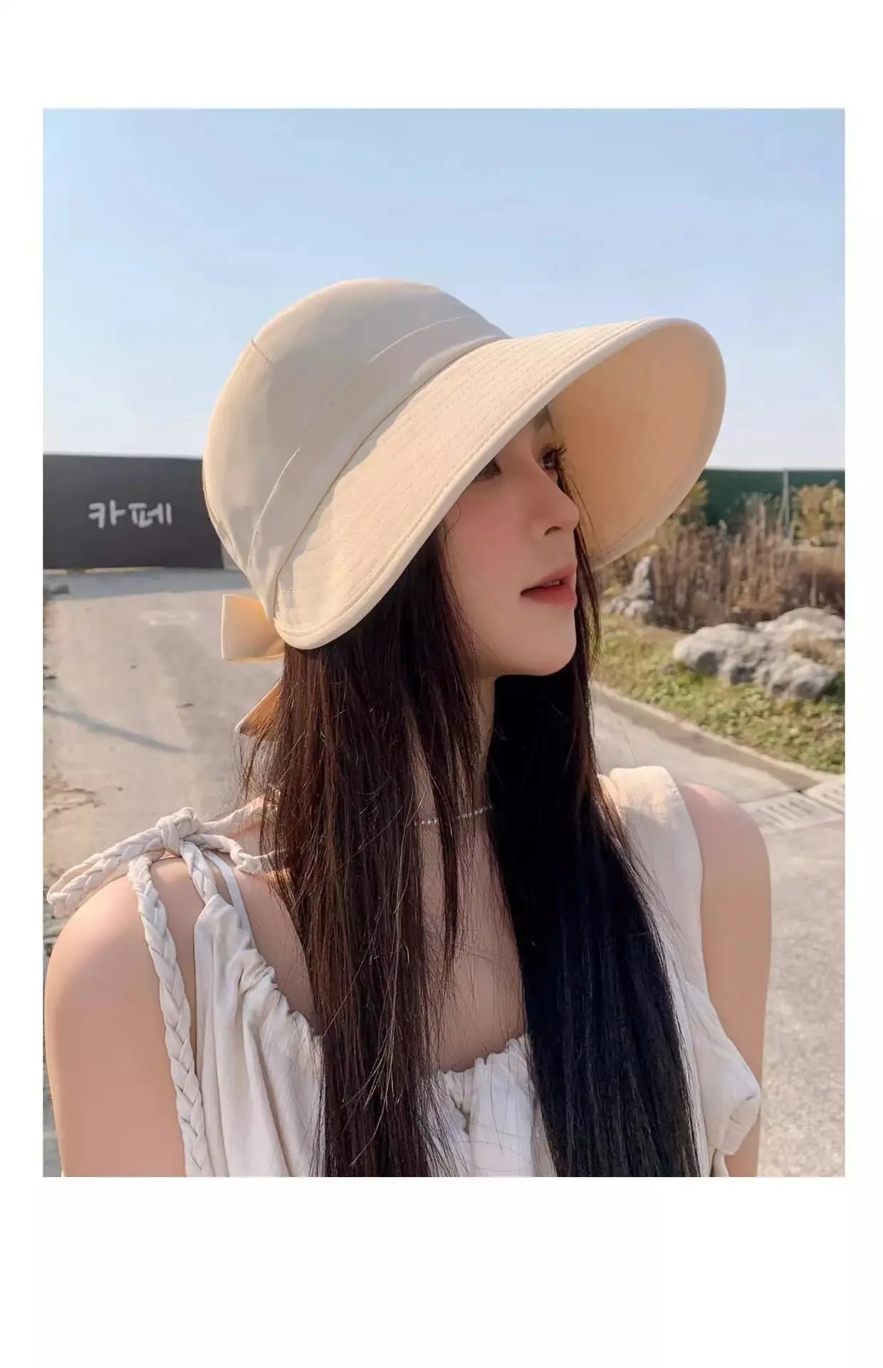 Women Black Anti-UV Sun Hat with Bow — feature 11