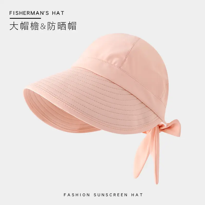 Women Black Anti-UV Sun Hat with Bow — feature 20