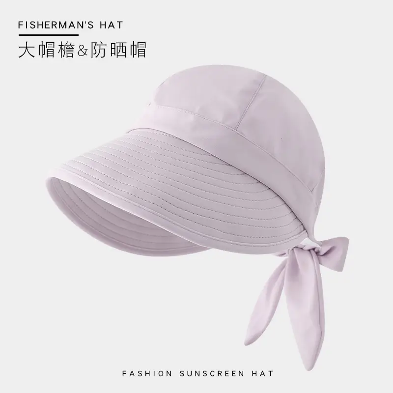 Women Black Anti-UV Sun Hat with Bow — feature 21
