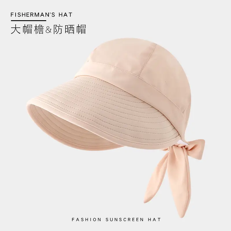 Women Black Anti-UV Sun Hat with Bow — feature 24