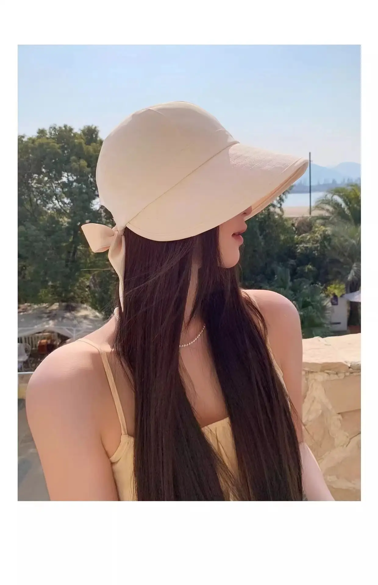 Women Black Anti-UV Sun Hat with Bow — feature 5