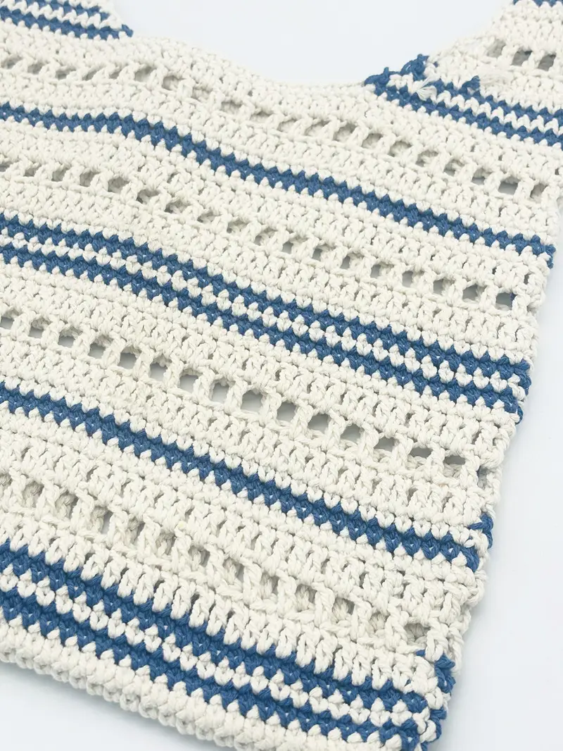 Hollow Handmade Crochet Cotton Tote Bag Small - Image 3