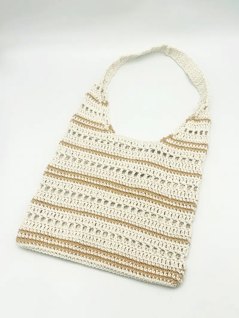 Hollow Handmade Crochet Cotton Tote Bag Small — feature 6