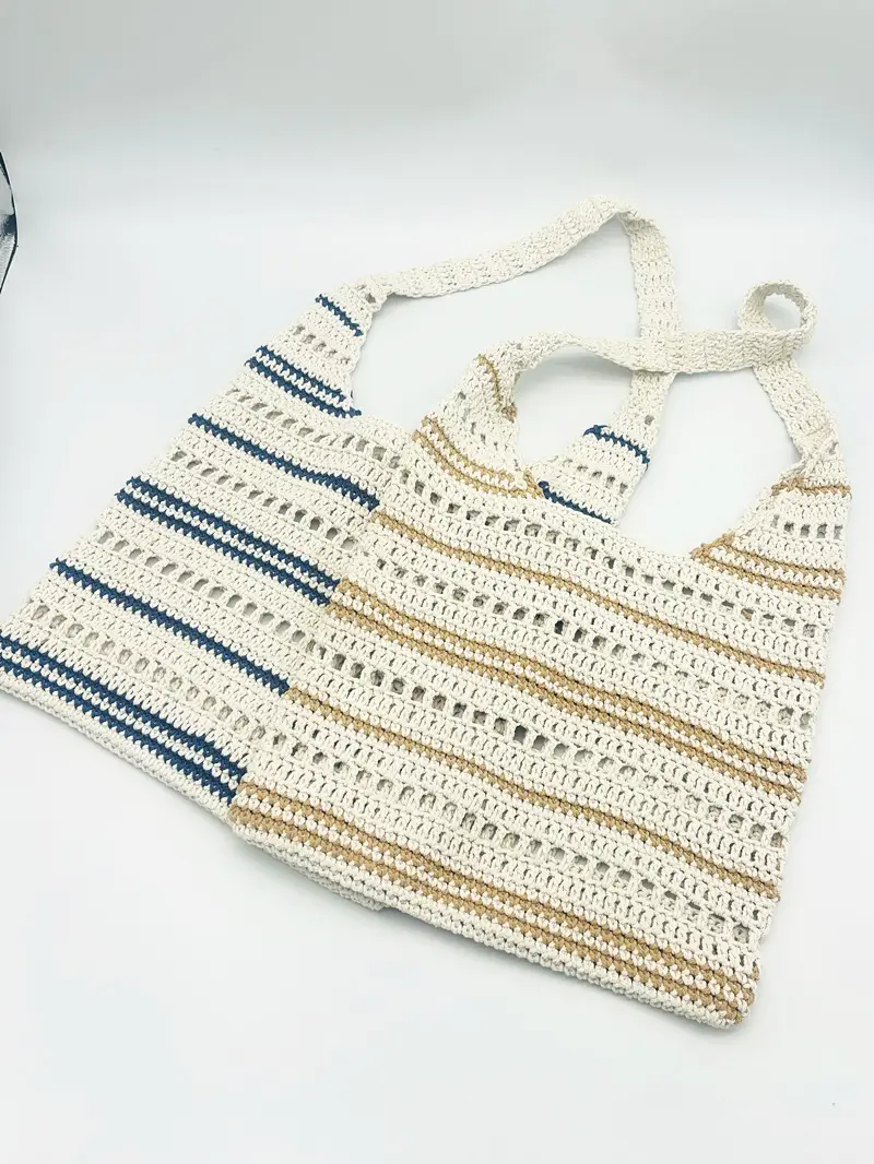 Hollow Handmade Crochet Cotton Tote Bag Small — feature 9