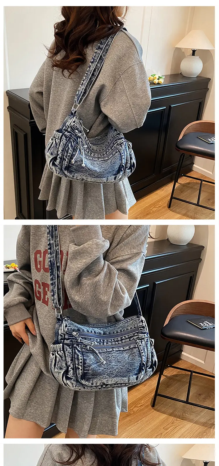 2025 Denim Washed Shoulder Crossbody Bag Large Capacity Women — feature 11