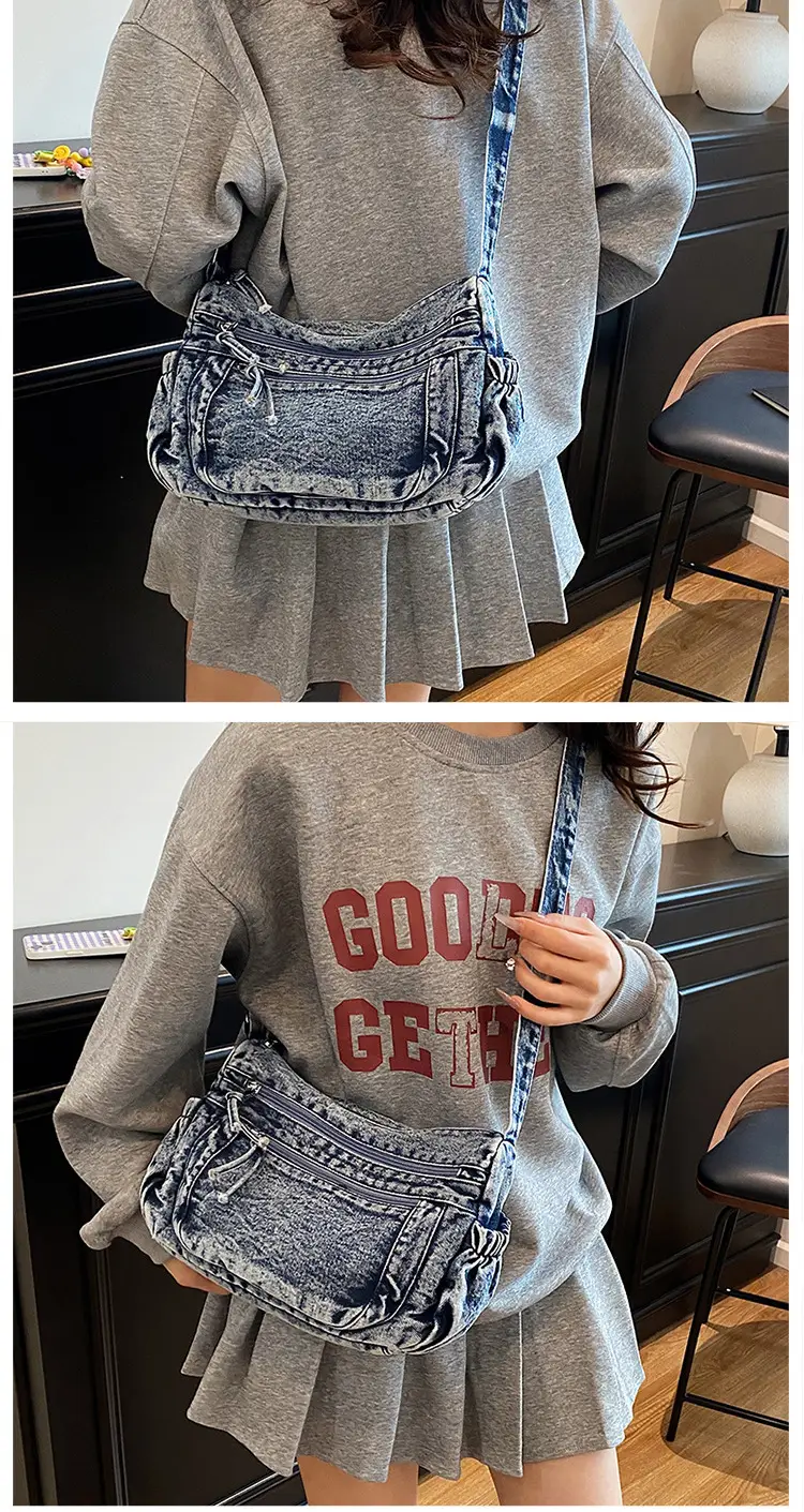 2025 Denim Washed Shoulder Crossbody Bag Large Capacity Women — feature 12