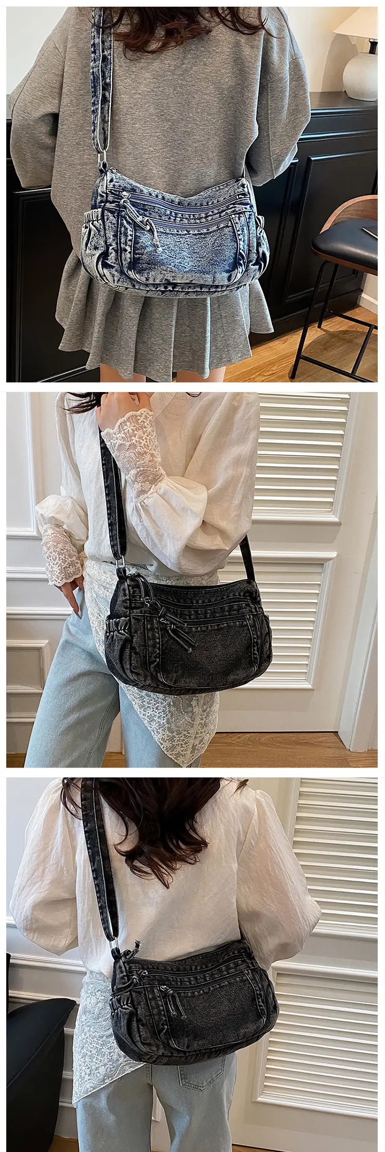 2025 Denim Washed Shoulder Crossbody Bag Large Capacity Women — feature 13