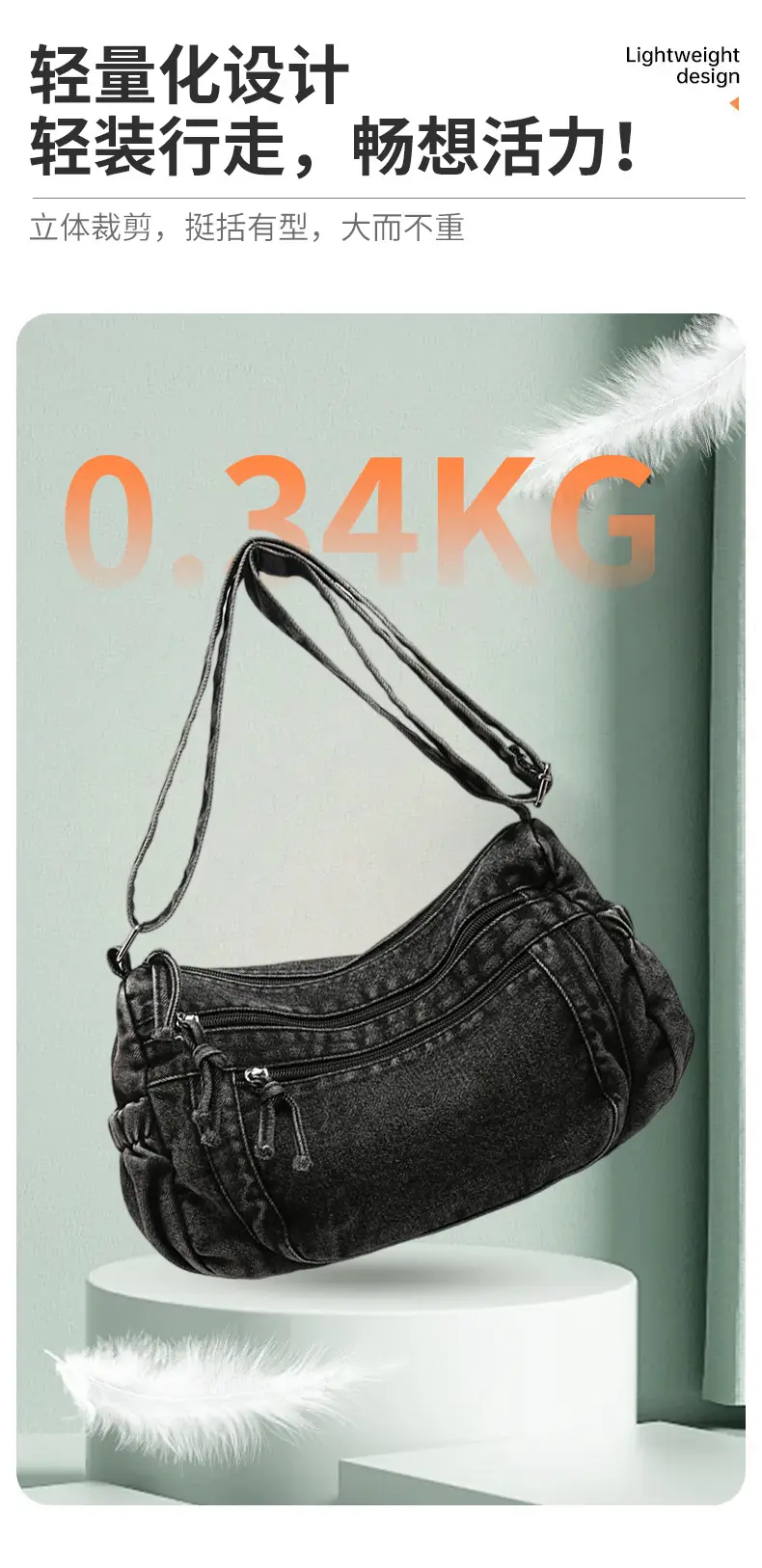 2025 Denim Washed Shoulder Crossbody Bag Large Capacity Women — feature 6