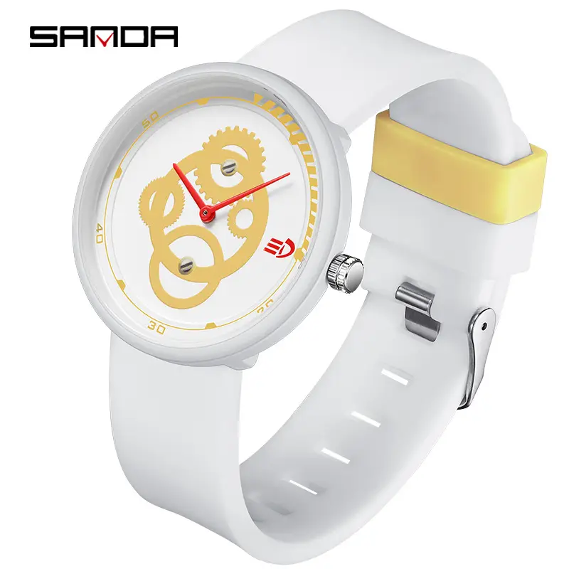 Sanda Black Mechanical Quartz Watch for Boys Girls