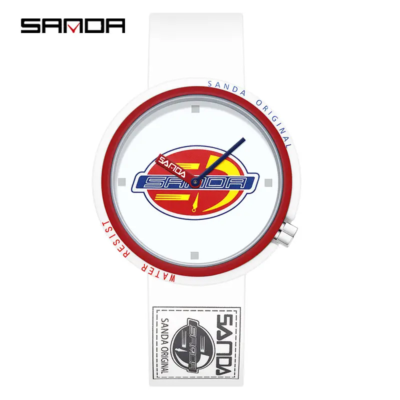 Sanda Black Mechanical Quartz Watch for Boys Girls