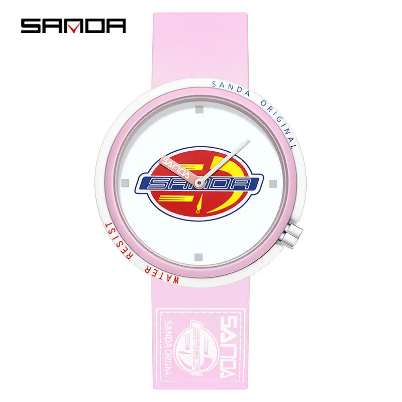 Sanda Black Mechanical Quartz Watch for Boys Girls
