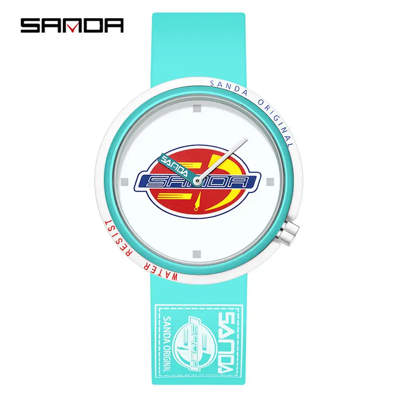 Sanda Black Mechanical Quartz Watch for Boys Girls