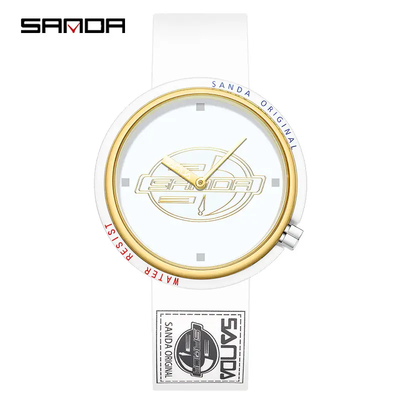 Sanda Black Mechanical Quartz Watch for Boys Girls