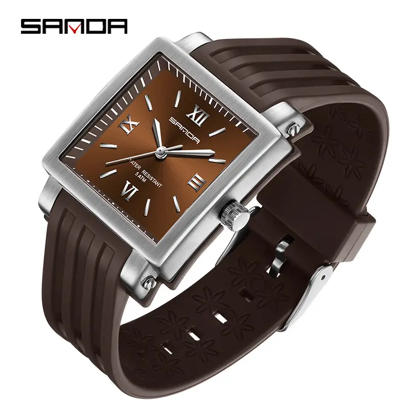 Sanda Black Mechanical Quartz Watch for Boys Girls