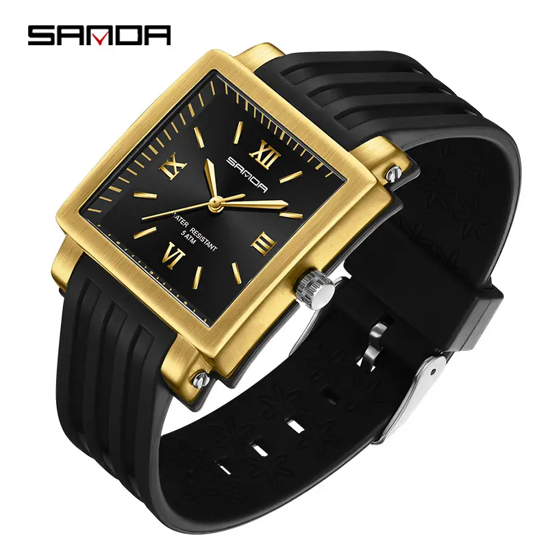 Sanda Black Mechanical Quartz Watch for Boys Girls