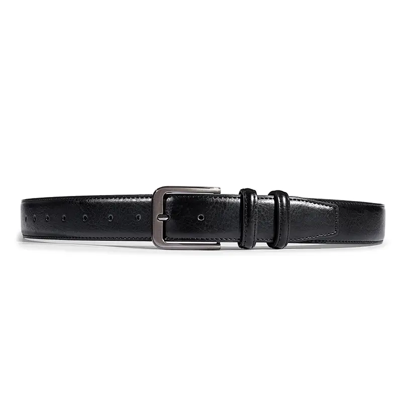 Brown Leather Belt with Silver Buckle for Men - Image 6