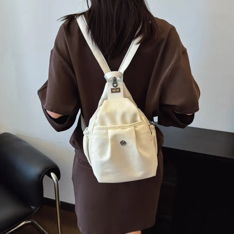 Women's Black Crossbody Travel Backpack Large Capacity - Image 7